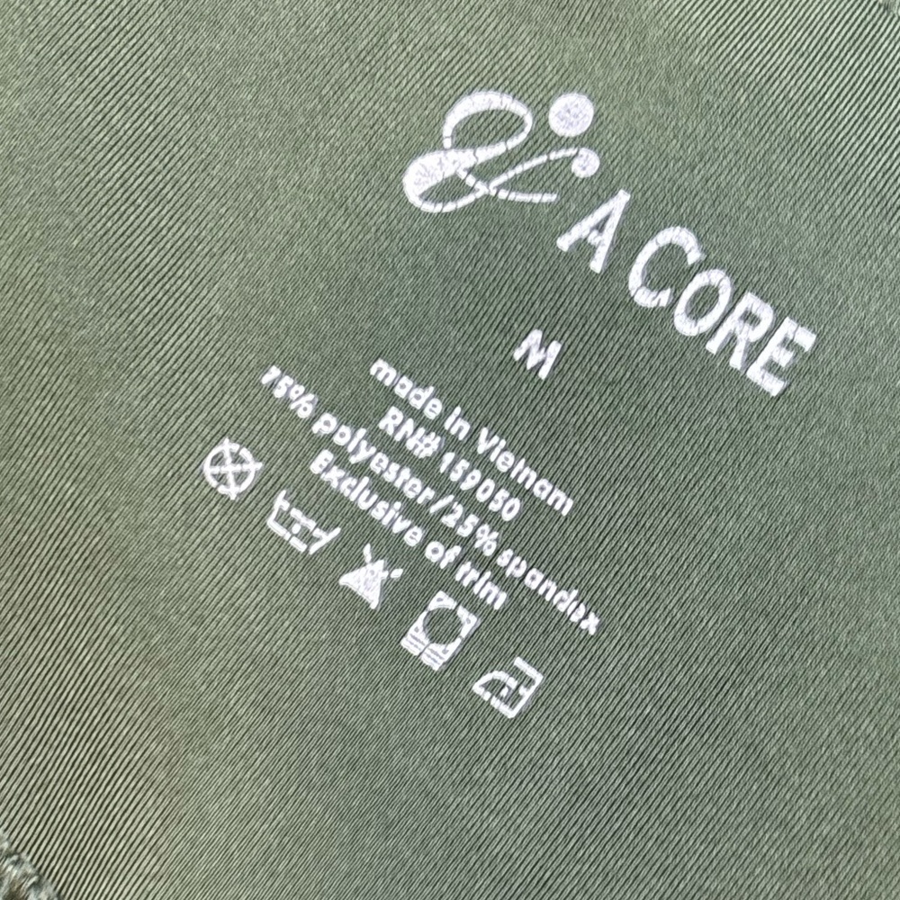 A Core Moto Green Athletic Leggings Size M - Picture 7 of 10